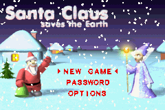 Santa Claus Saves the Earth title screen for GameBoy Advance
